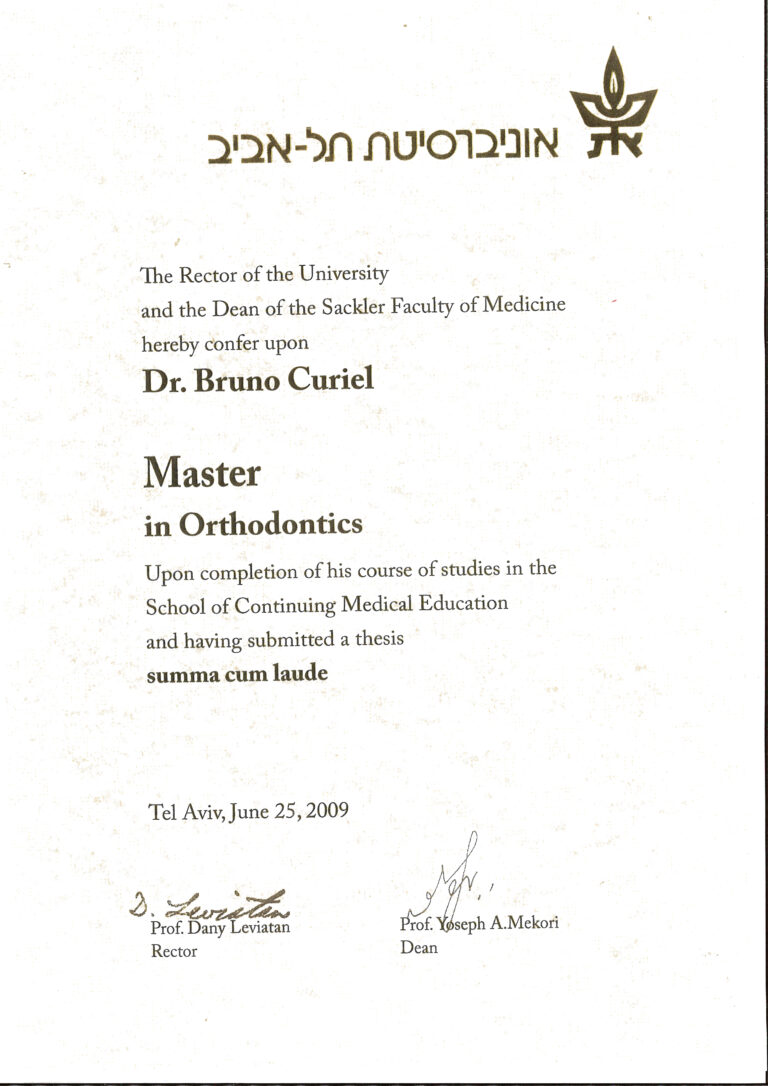 Master in orthodontics